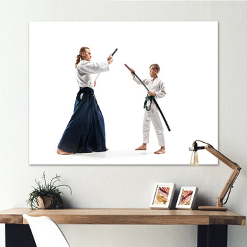 Martial Arts Teen Boy Fight Training Studio - Martial Arts Canvas Wall Art